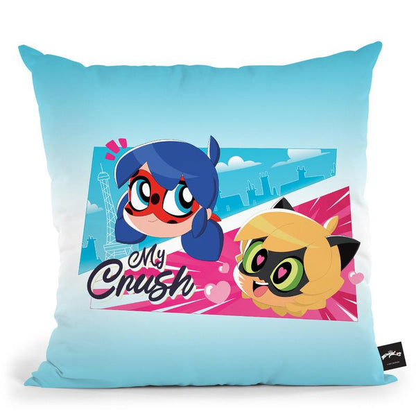 Ladybug Cat Noir My Crush Throw Pillow By Miraculous