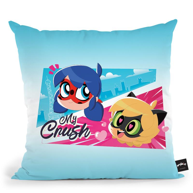 Ladybug Cat Noir My Crush Throw Pillow By Miraculous