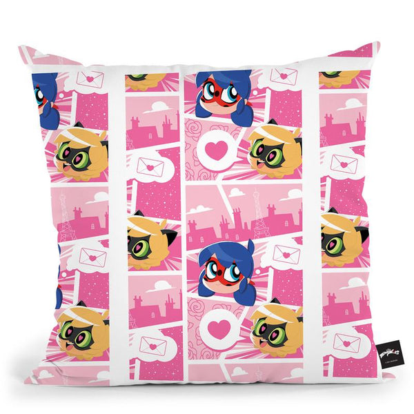 Ladybug Cat Noir Message Throw Pillow By Miraculous