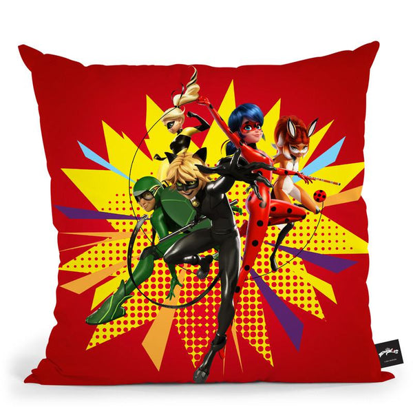 Miraculous Team Throw Pillow By Miraculous