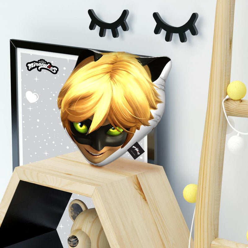 Cat Noir Head Throw Pillow By Miraculous