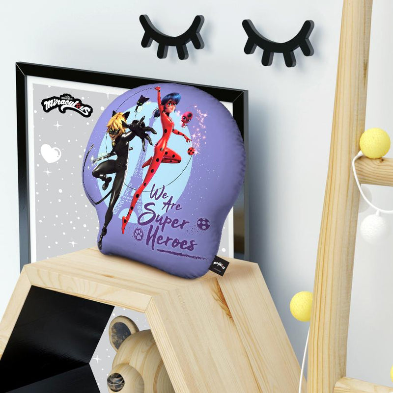 We Are Superheroes Ladybug Cat Noir Throw Pillow By Miraculous