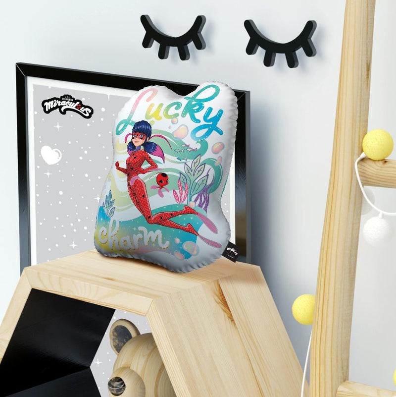 Lucky Charm Ladybug Aqua Throw Pillow By Miraculous