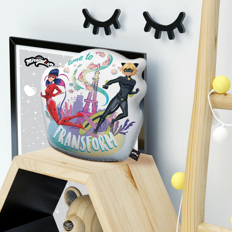 Time To Transform Ladybug Cat Noir White Throw Pillow By Miraculous