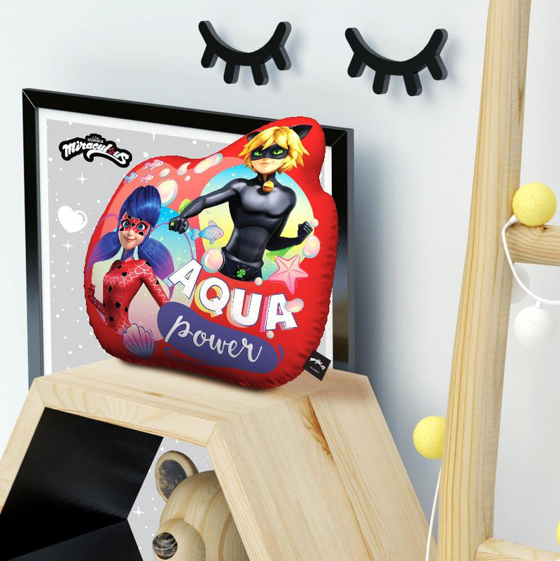 Aqua Power Ladybug Cat Noir Red Throw Pillow By Miraculous