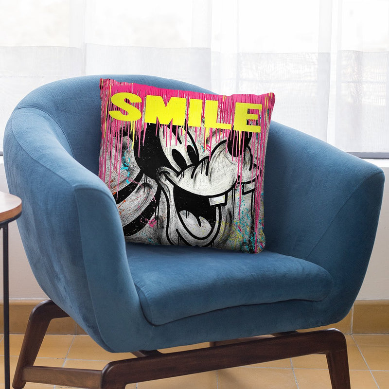 Smiling Goofy Art Throw Pillow by Stevie Chow