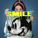 Smiling Mickey Art Throw Pillow by Stevie Chow